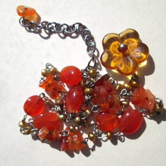 🌼🧡❤️ COUSIN CLAUDINE Carnelian Agate Necklace - Picture 10 of 16
